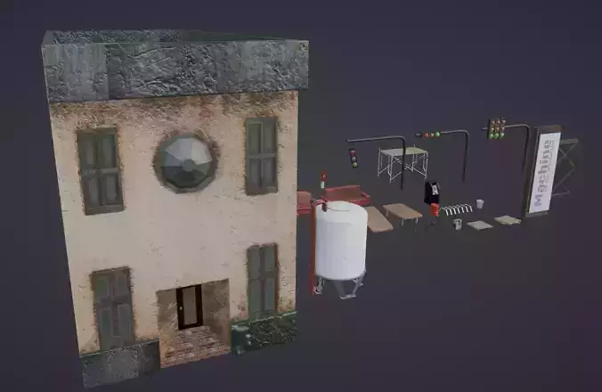 3D Abandone City Assets