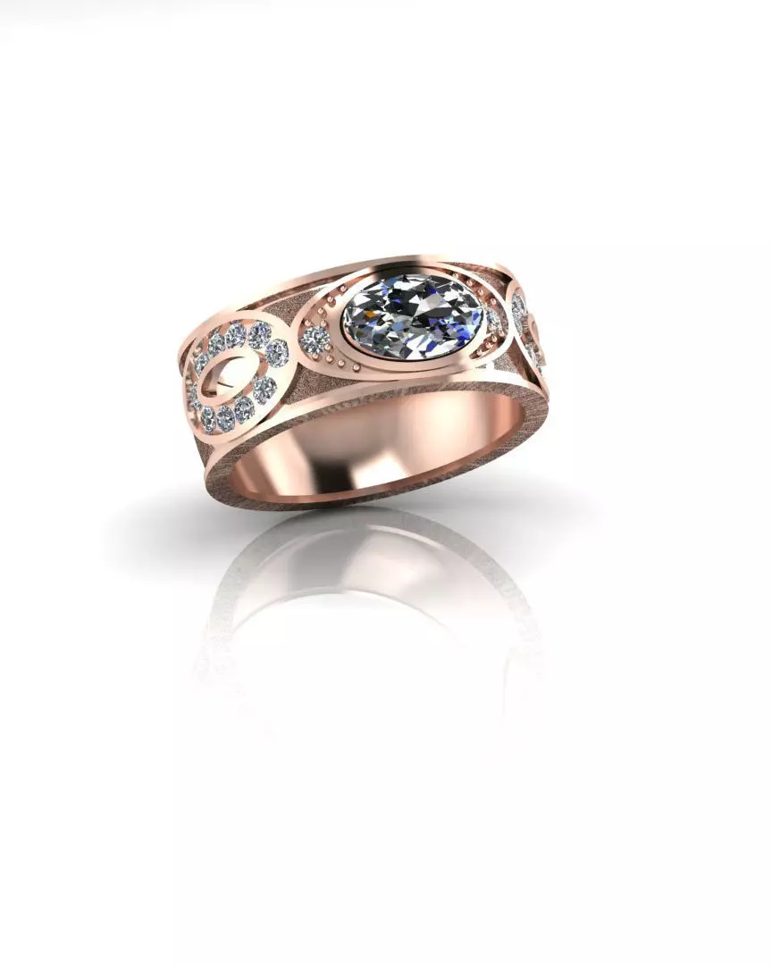 free oval jewelry ring Free 3D print model