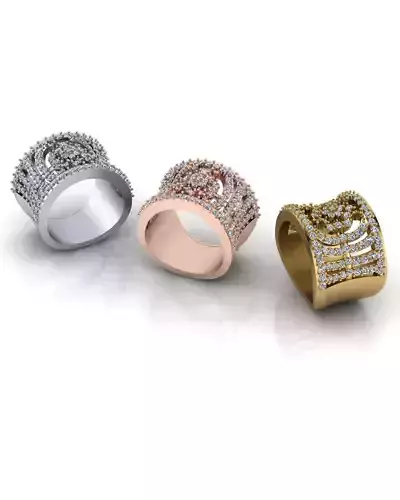 flower setting pave setting high jewelry ring 