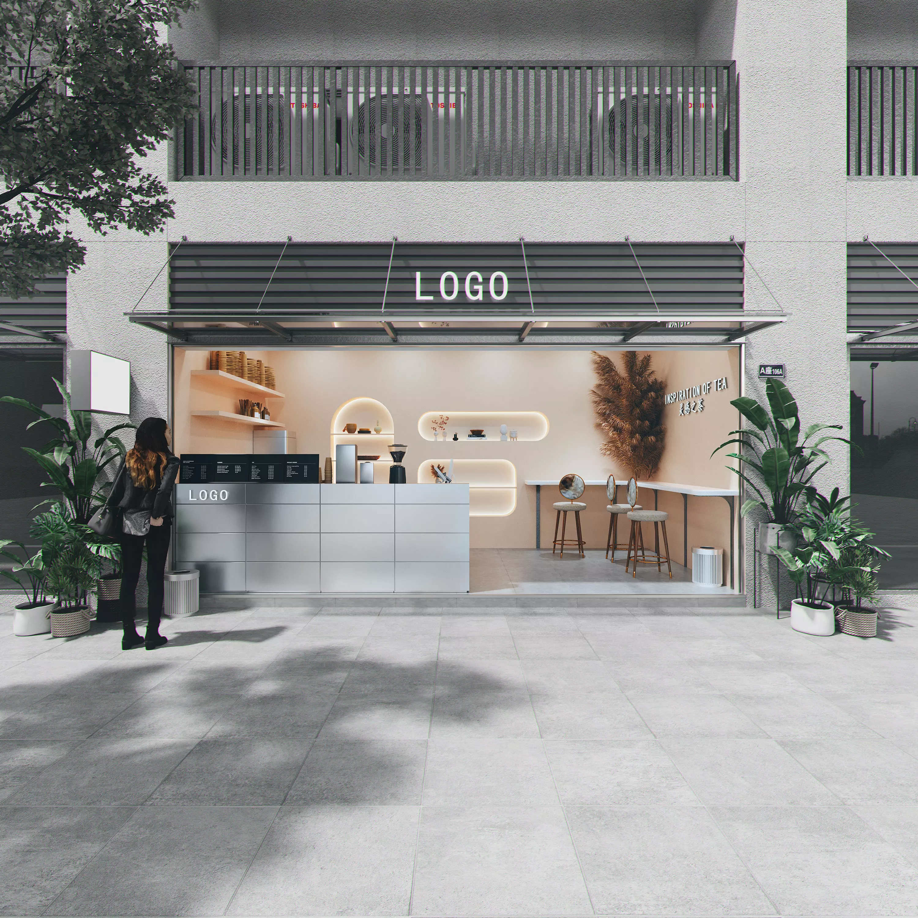 3D model of restaurant Low-poly 3D model