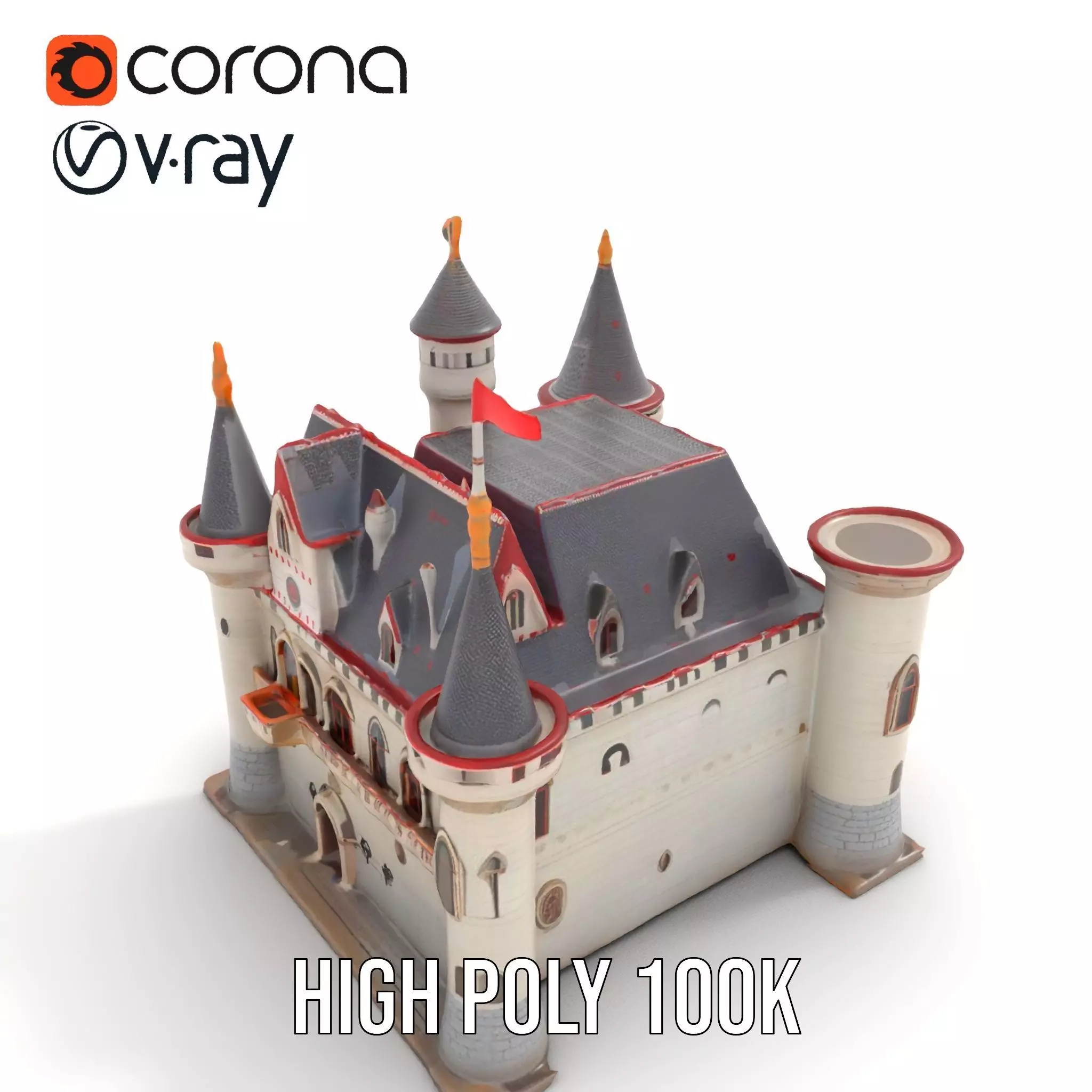 Enchanting Medieval Castle model pack Low-poly 3D model_18