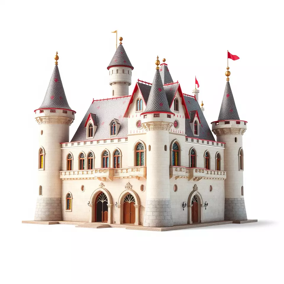 Enchanting Medieval Castle model pack Low-poly 3D model_3