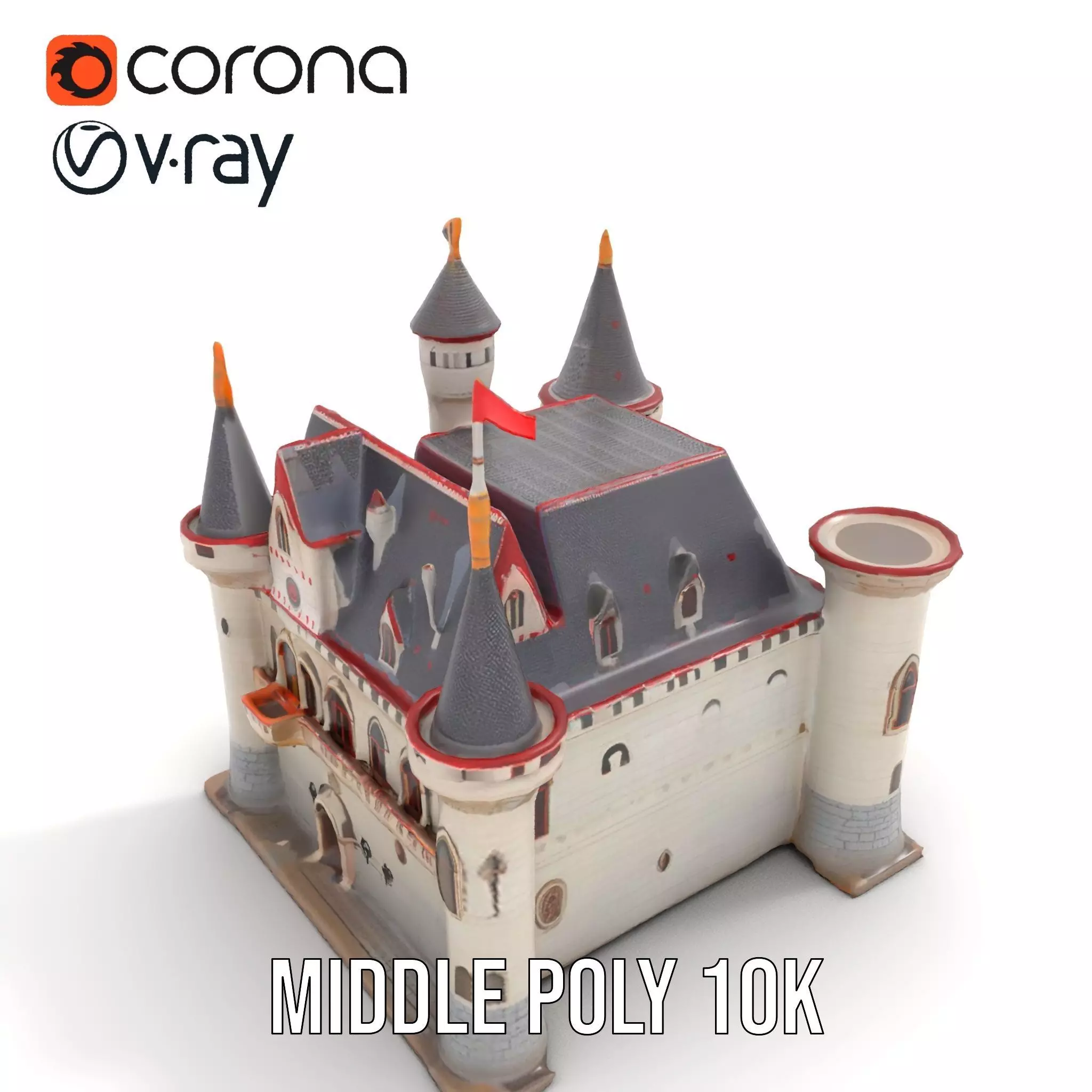 Enchanting Medieval Castle model pack Low-poly 3D model_6