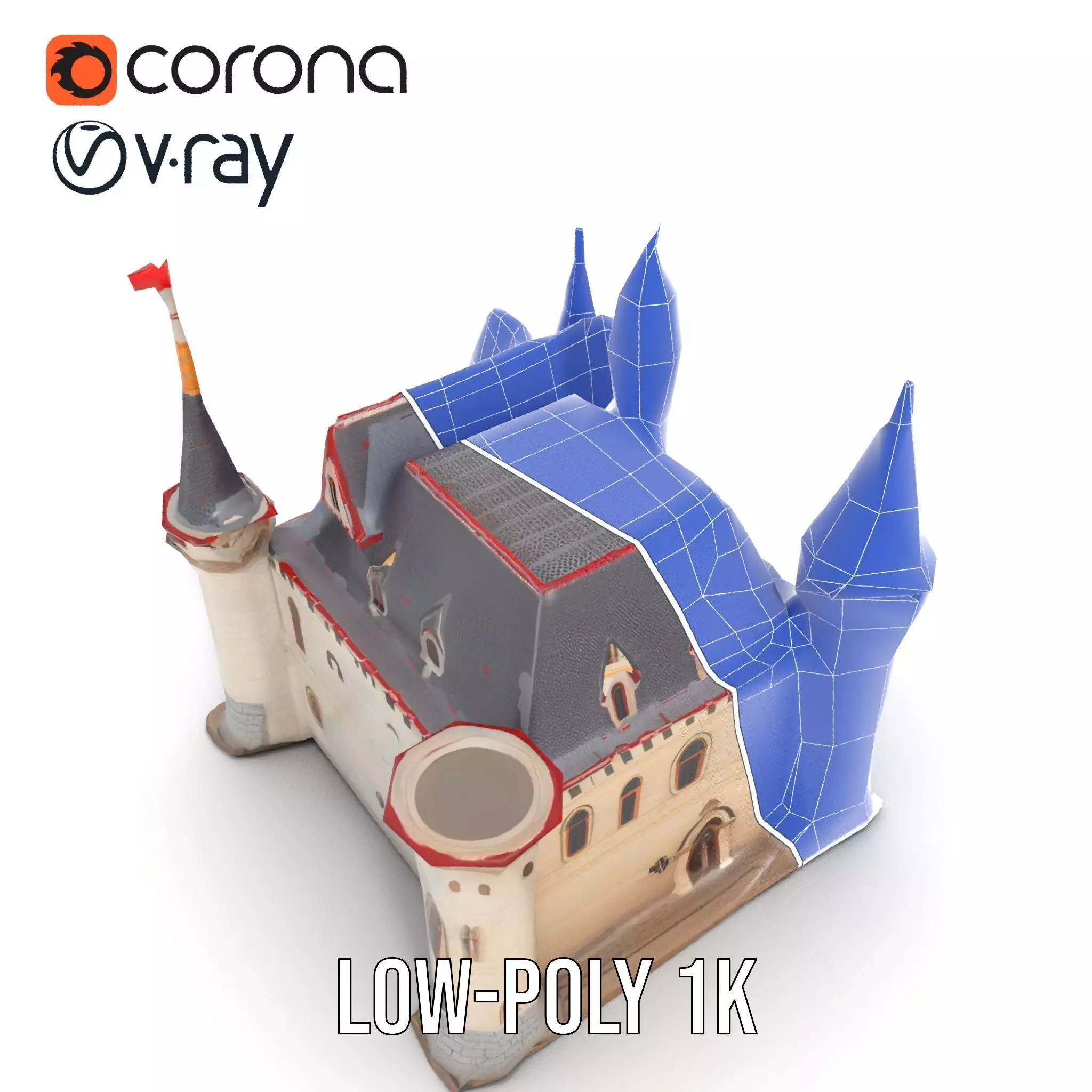 Enchanting Medieval Castle model pack Low-poly 3D model_15