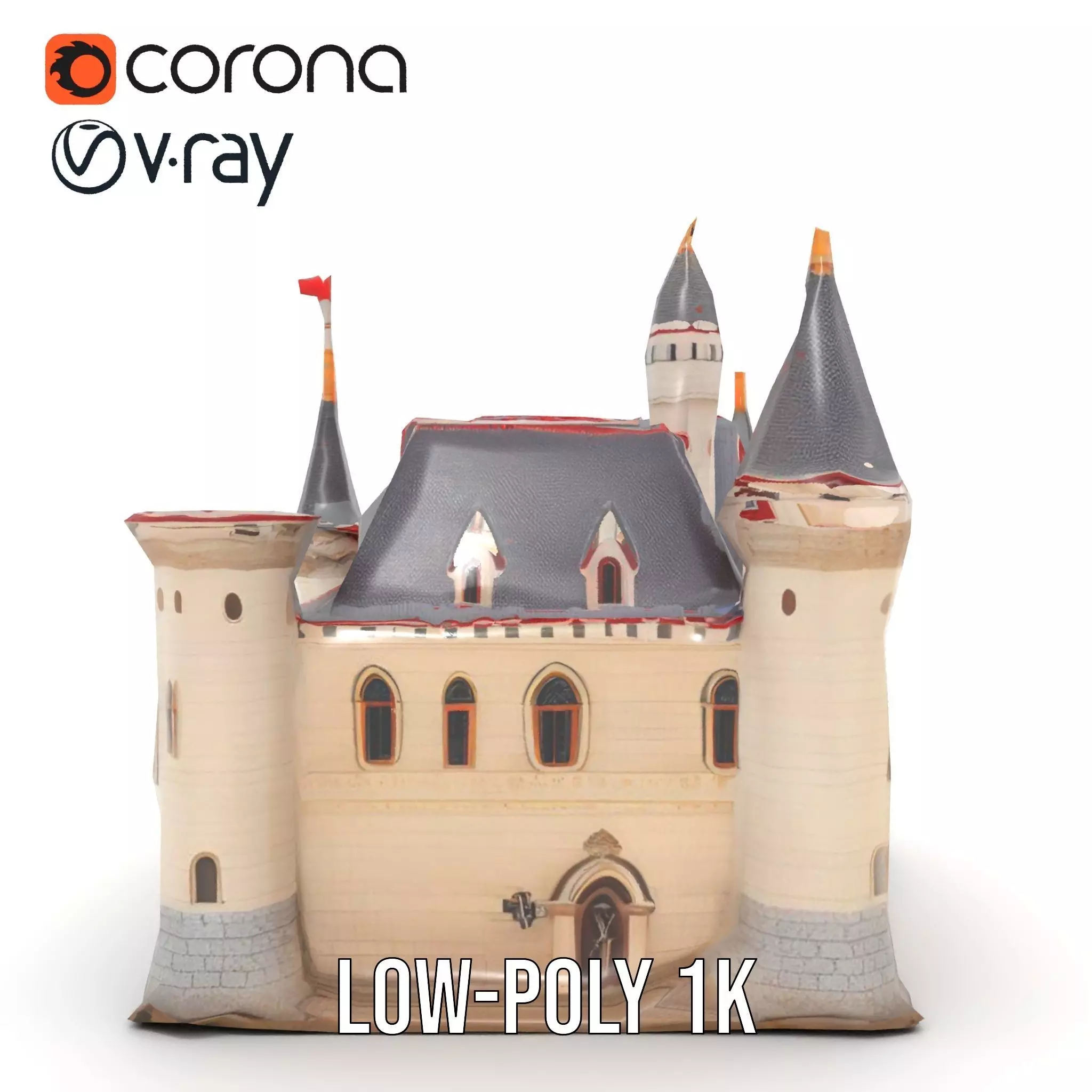 Enchanting Medieval Castle model pack Low-poly 3D model_17