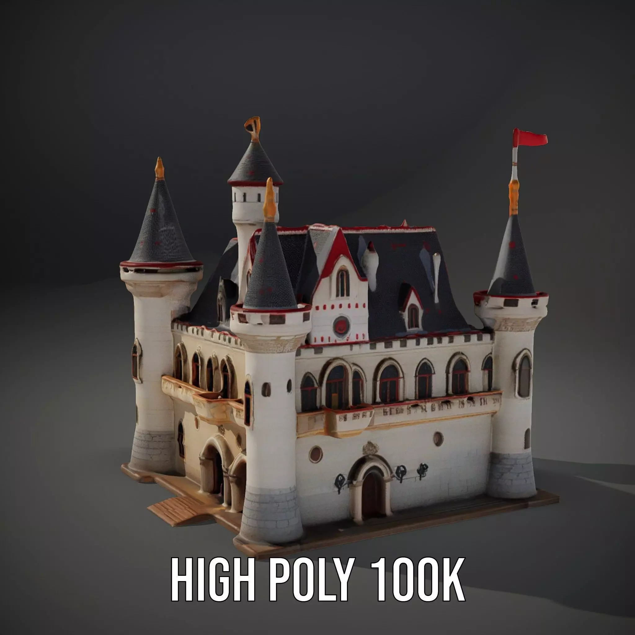 Enchanting Medieval Castle model pack Low-poly 3D model_9
