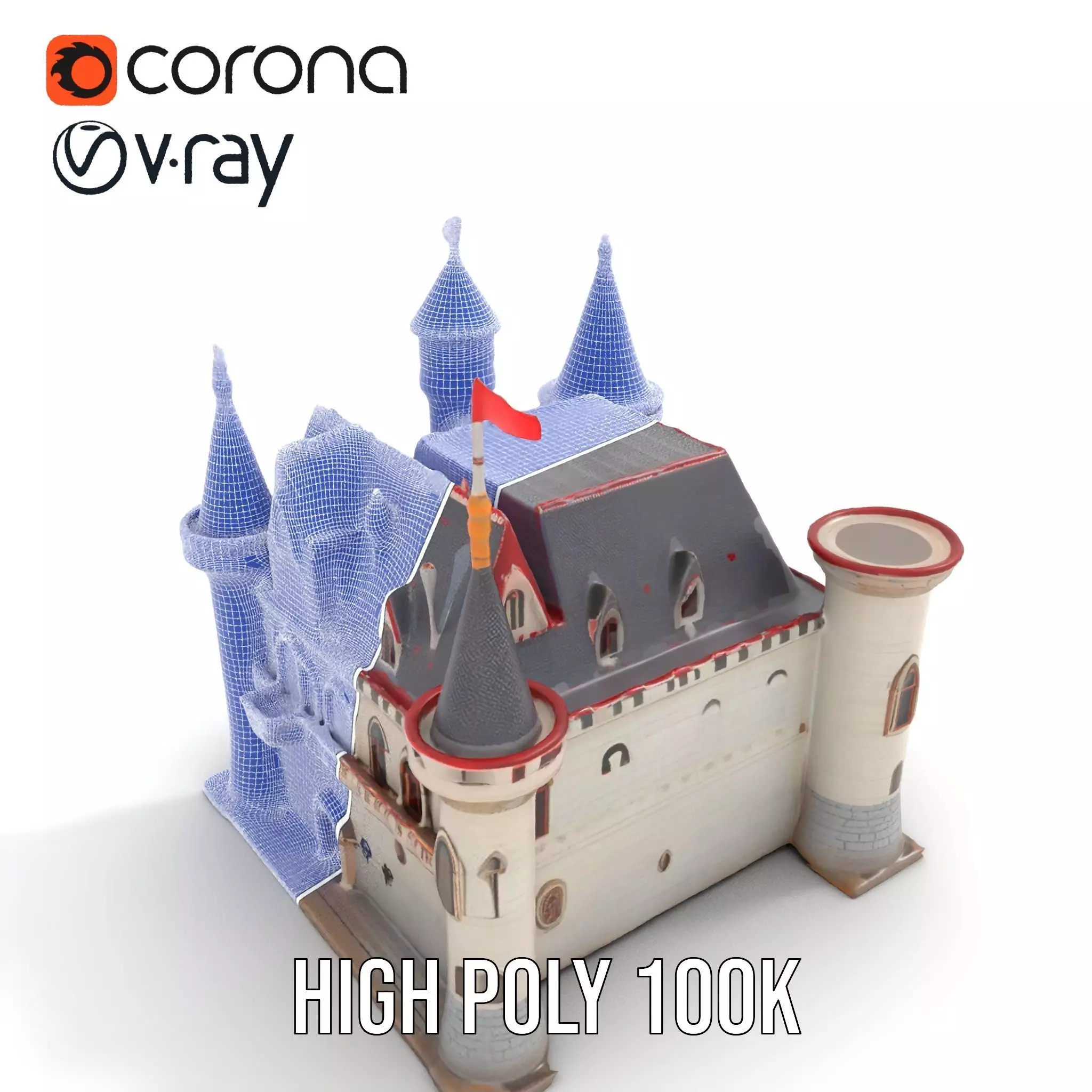 Enchanting Medieval Castle model pack Low-poly 3D model_33