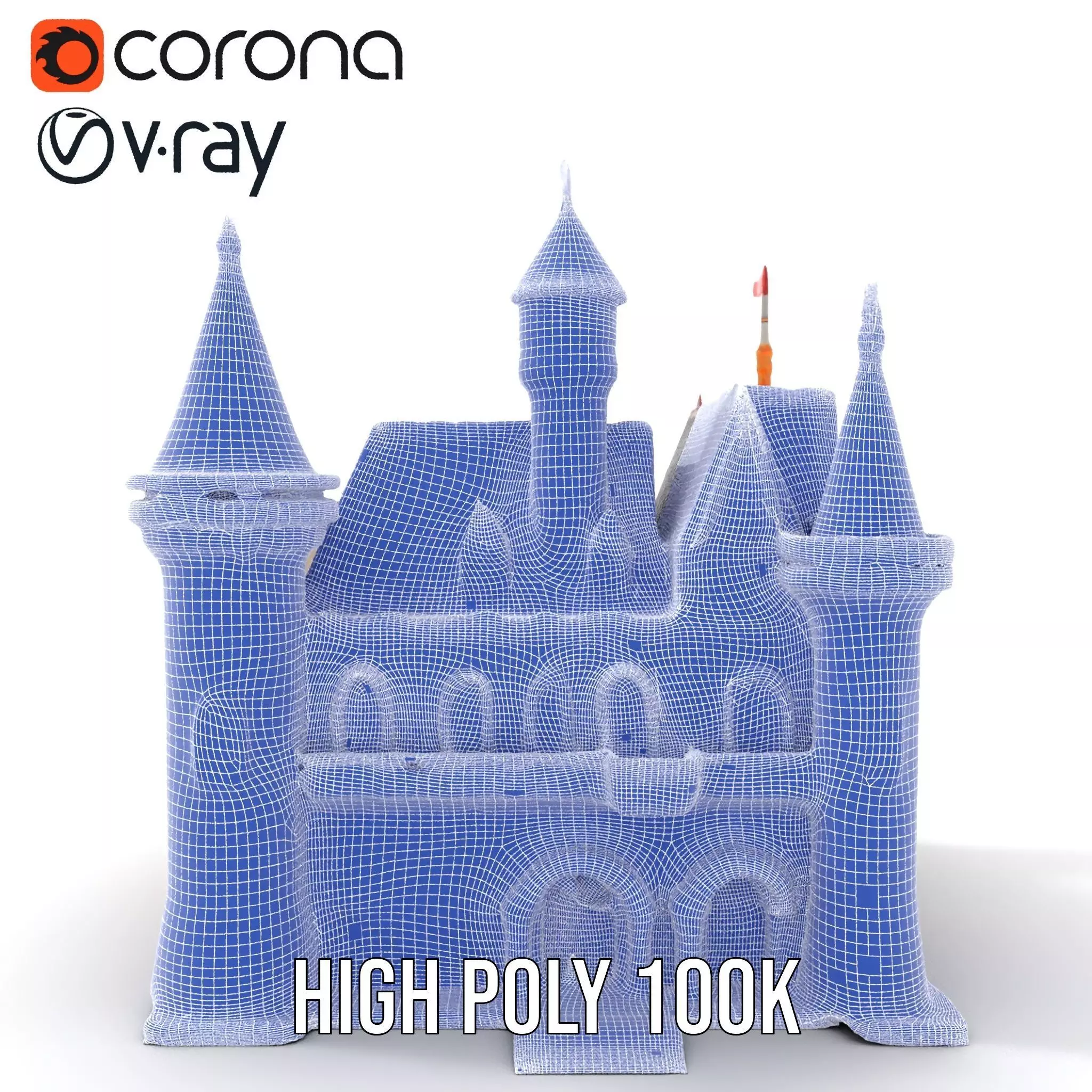 Enchanting Medieval Castle model pack Low-poly 3D model_24