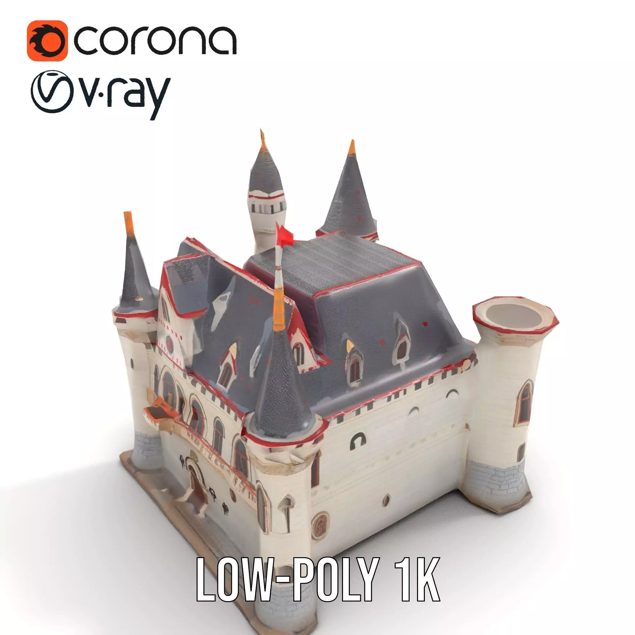 Enchanting Medieval Castle model pack Low-poly 3D model_10