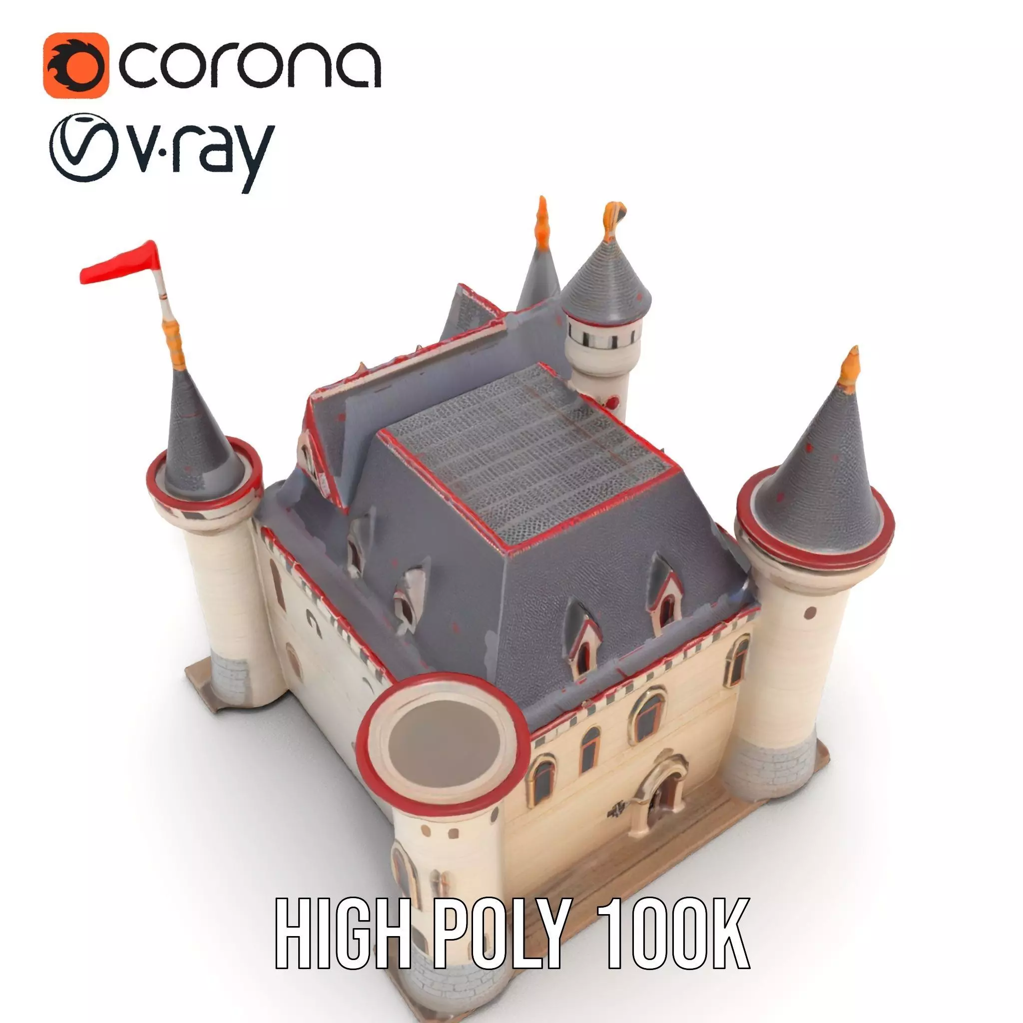 Enchanting Medieval Castle model pack Low-poly 3D model_32