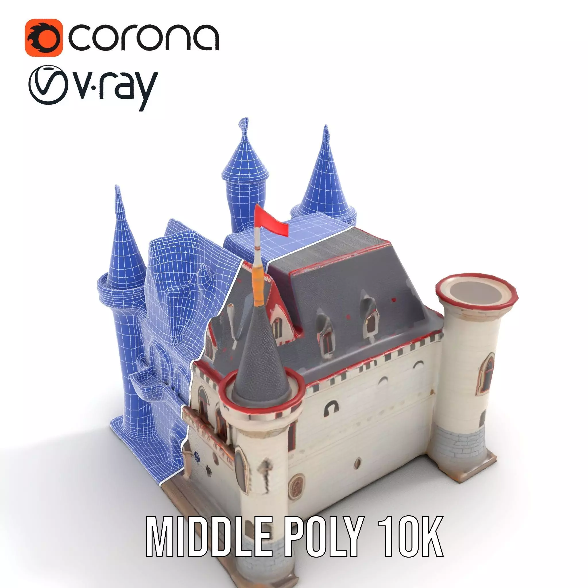 Enchanting Medieval Castle model pack Low-poly 3D model_28
