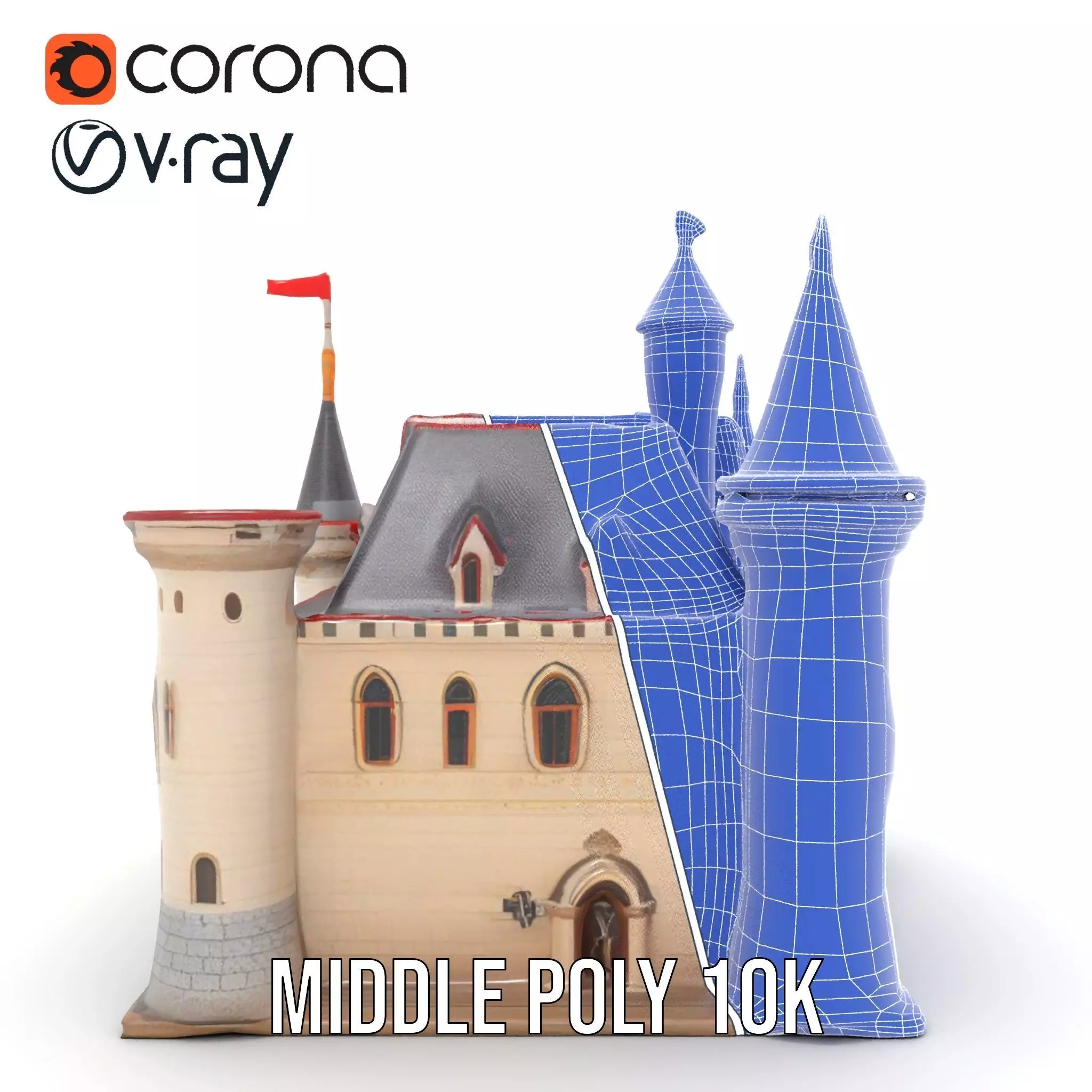 Enchanting Medieval Castle model pack Low-poly 3D model_22