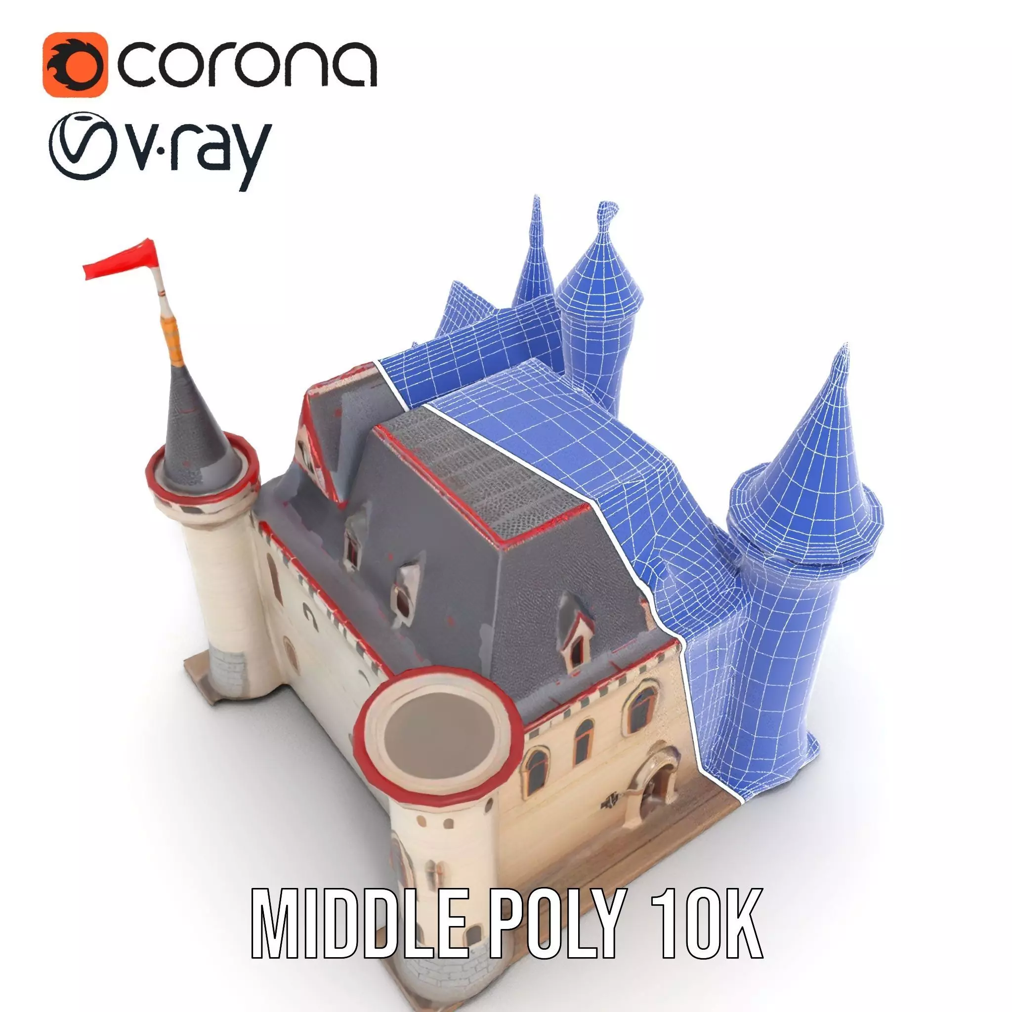 Enchanting Medieval Castle model pack Low-poly 3D model_30