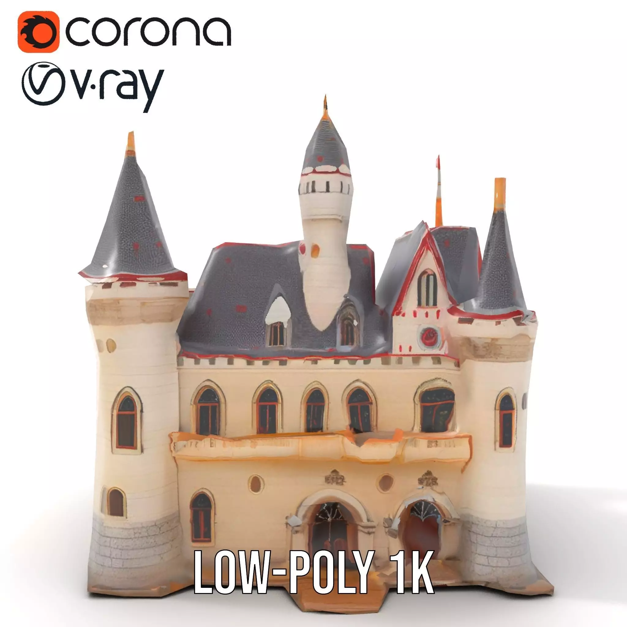Enchanting Medieval Castle model pack Low-poly 3D model_29