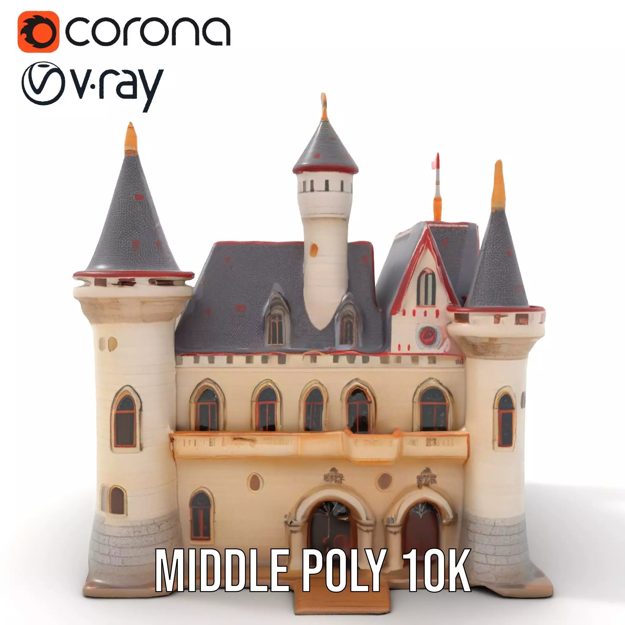 Enchanting Medieval Castle model pack Low-poly 3D model_12