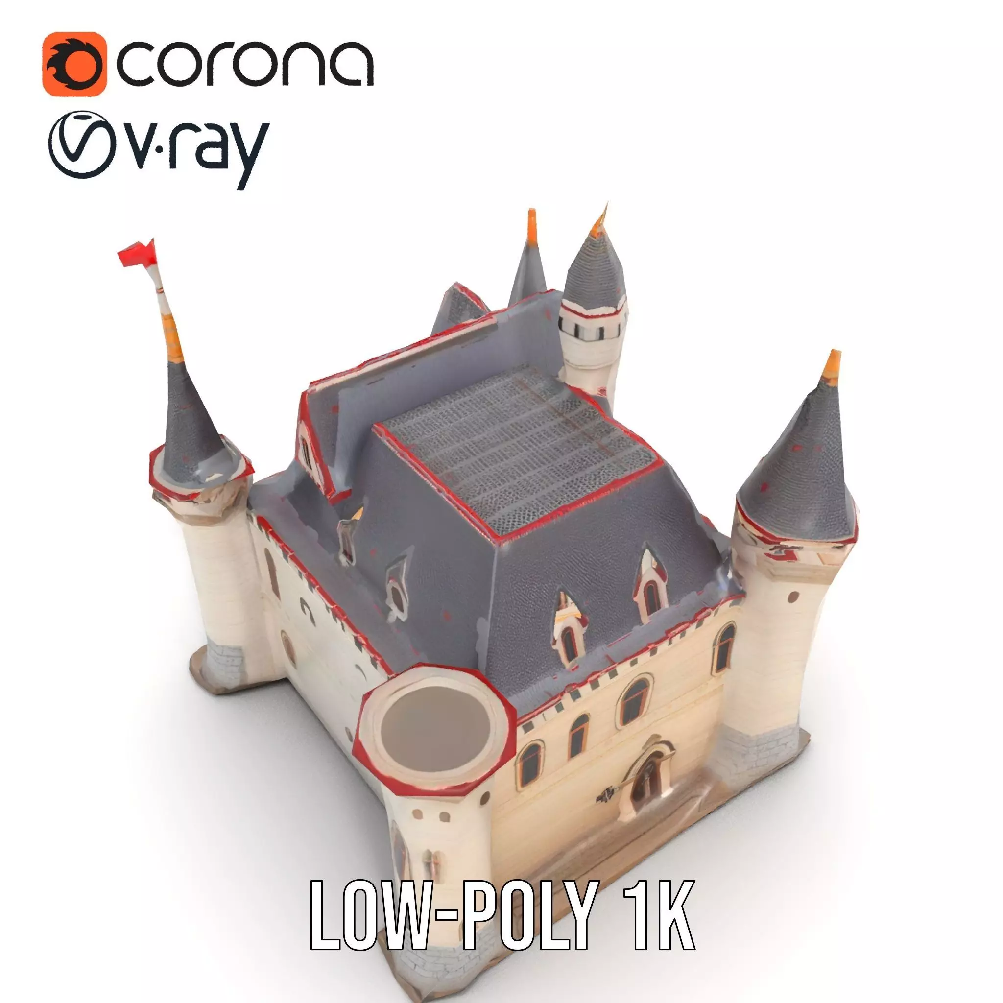 Enchanting Medieval Castle model pack Low-poly 3D model_20