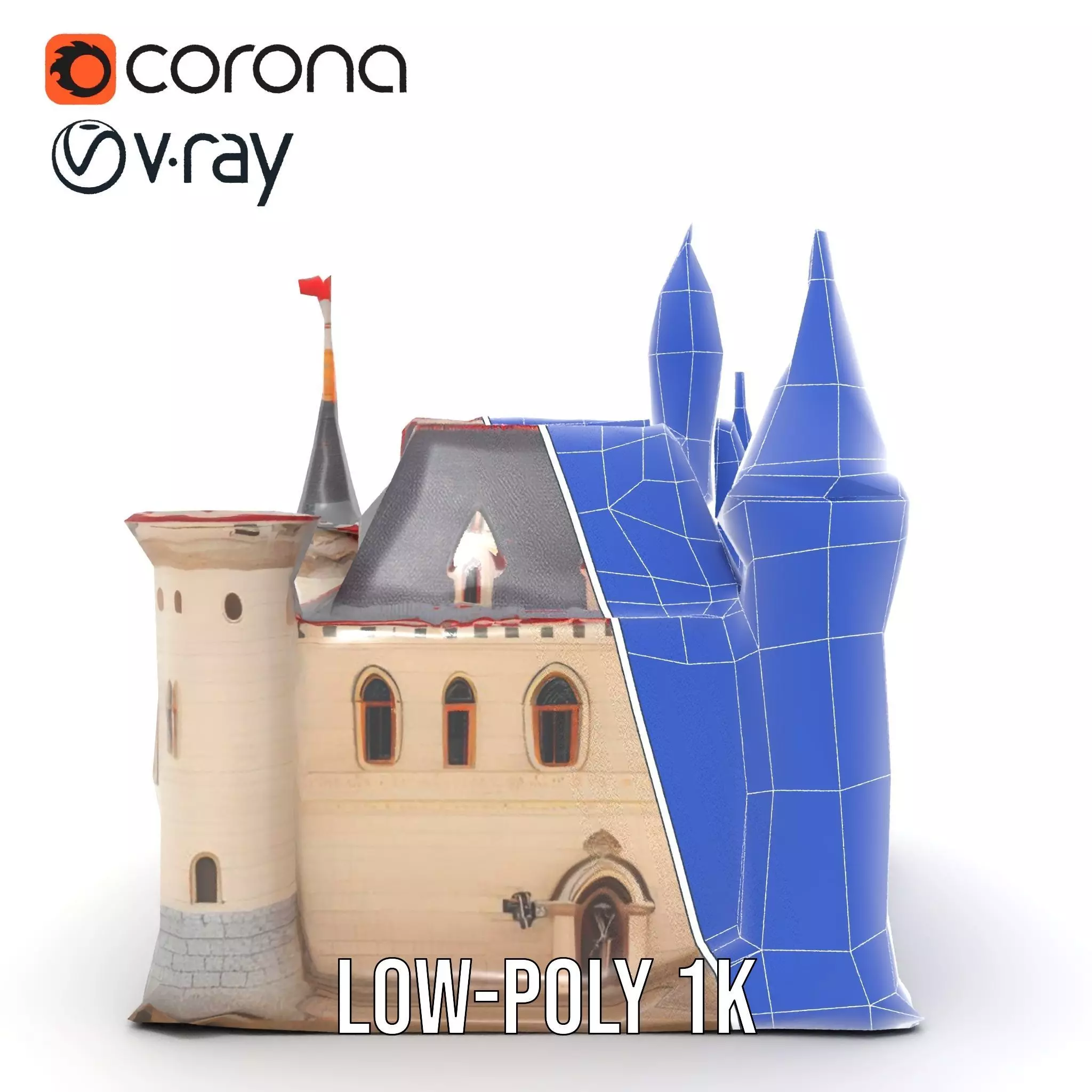 Enchanting Medieval Castle model pack Low-poly 3D model_31