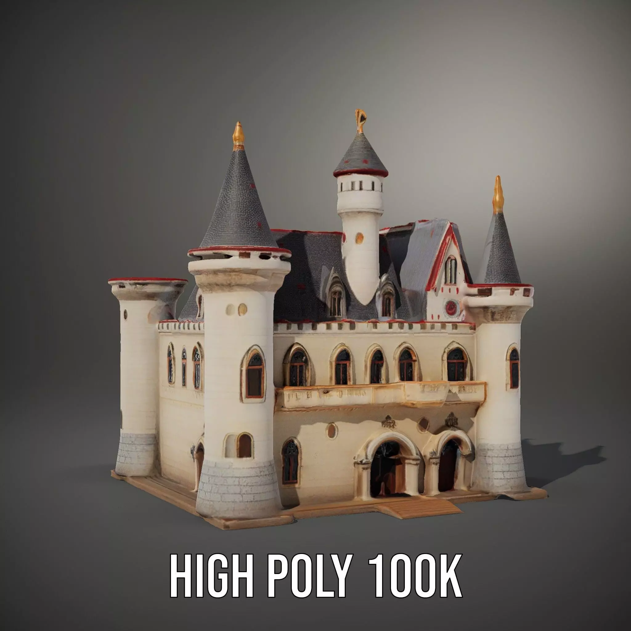 Enchanting Medieval Castle model pack Low-poly 3D model_11