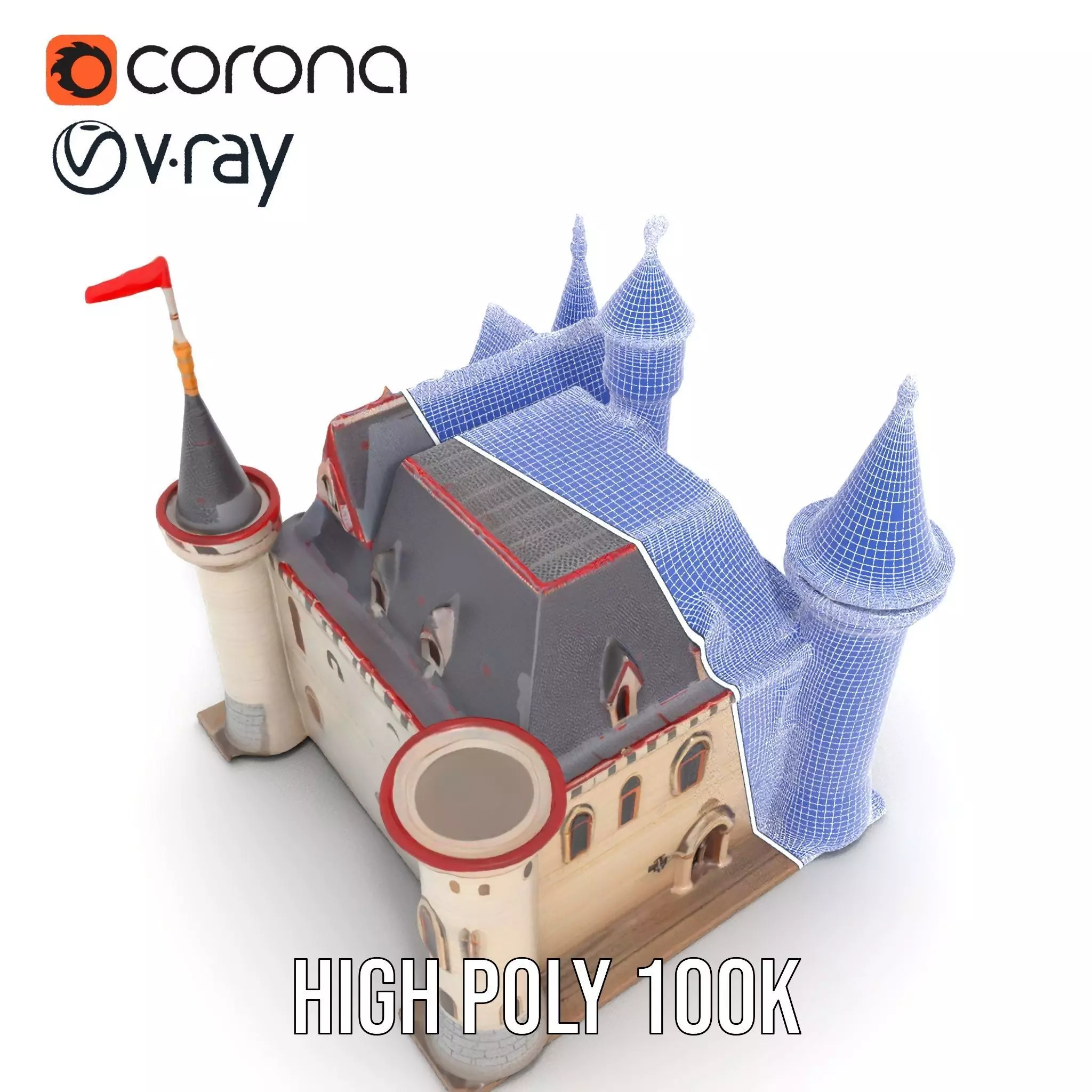 Enchanting Medieval Castle model pack Low-poly 3D model_27