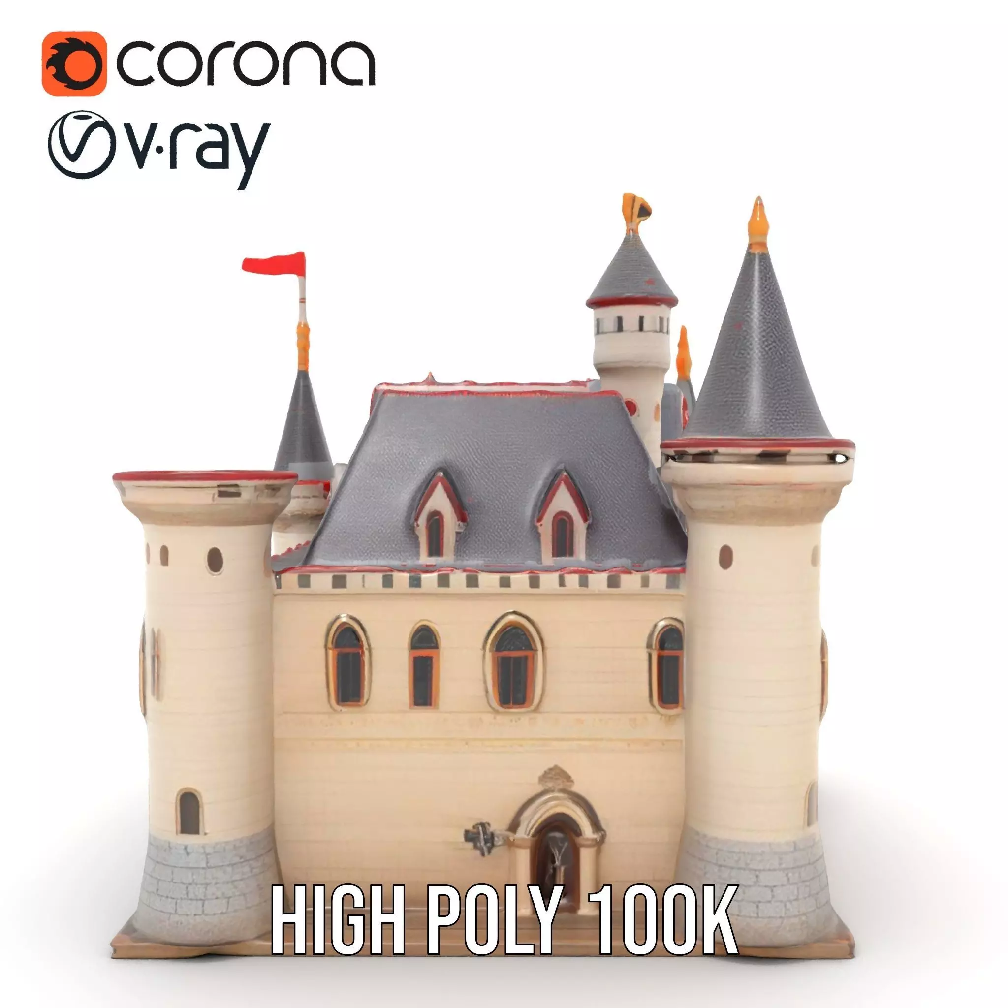 Enchanting Medieval Castle model pack Low-poly 3D model_21