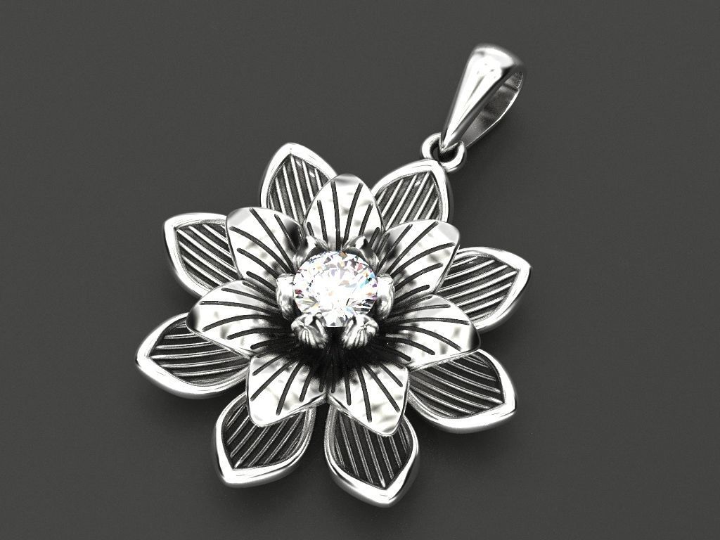 Lily flower 3D print model_6