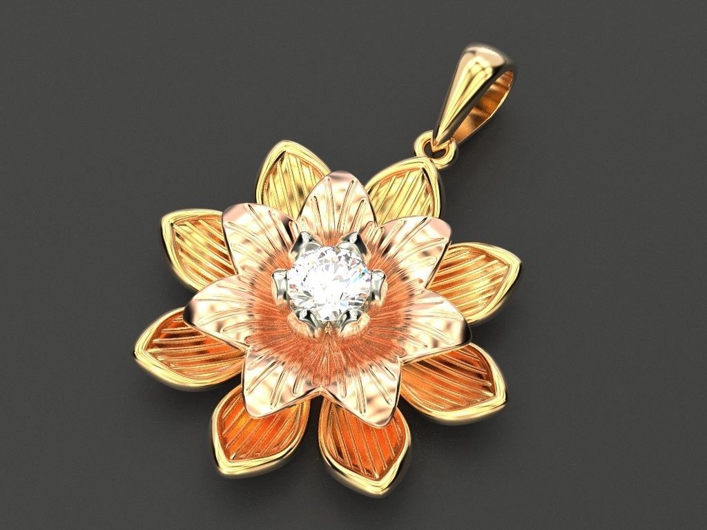Lily flower 3D print model_4