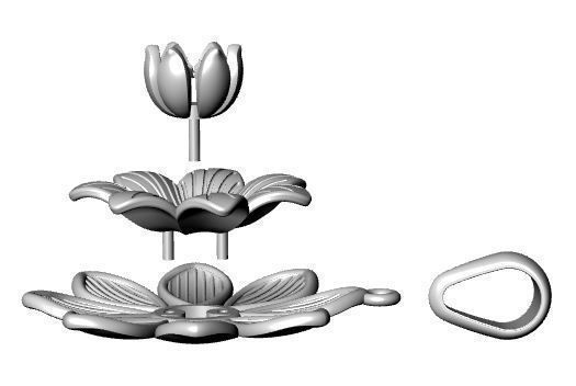 Lily flower 3D print model_9