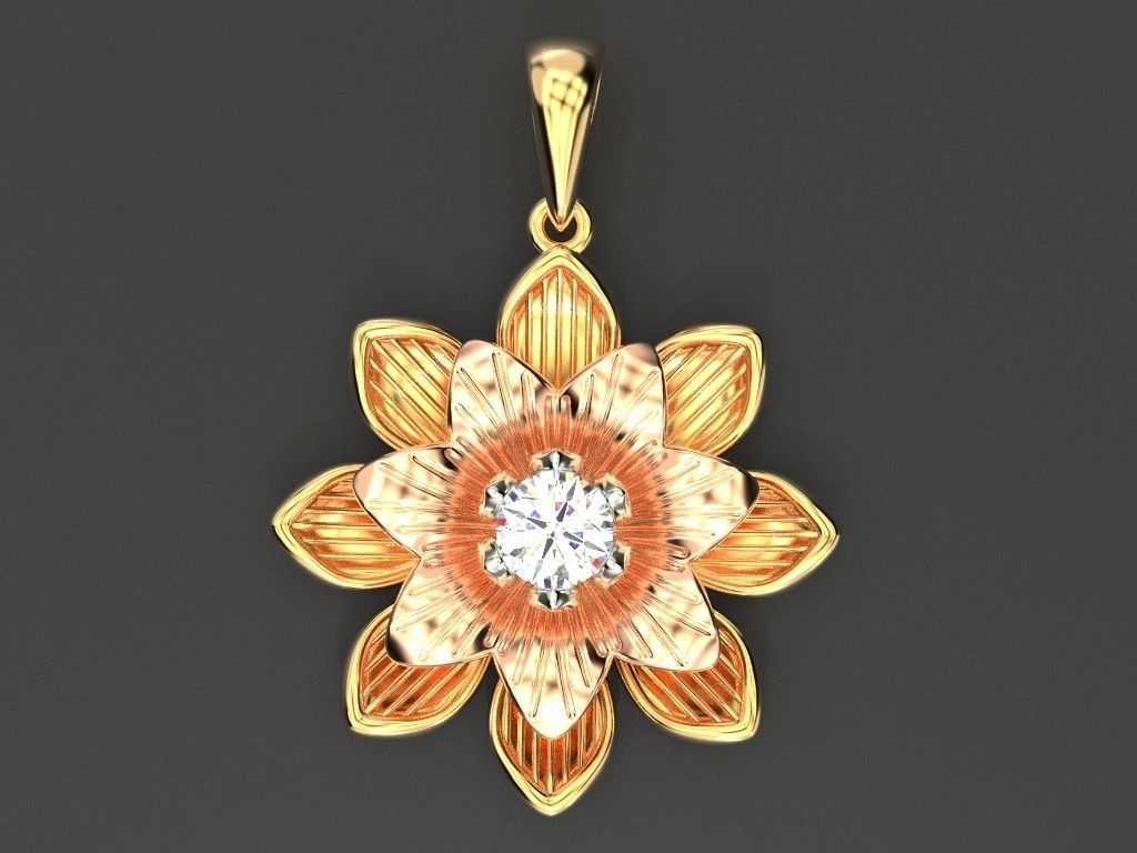 Lily flower 3D print model_3