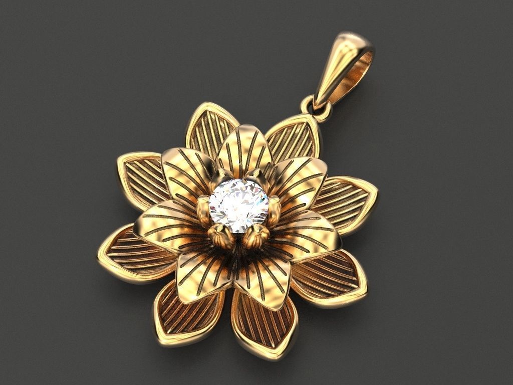 Lily flower 3D print model_5