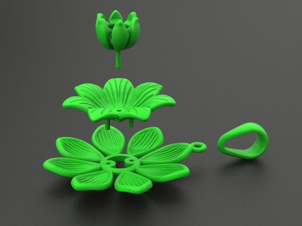 Lily flower 3D print model_10