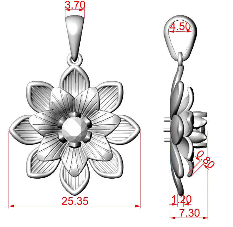 Lily flower 3D print model_8