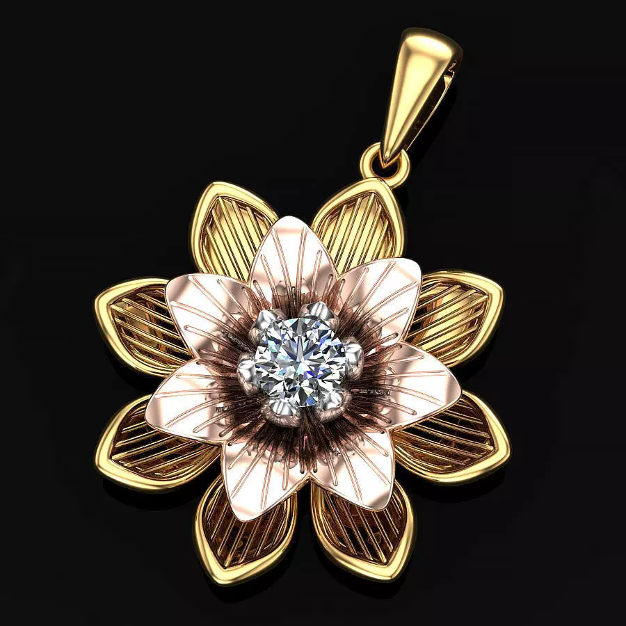 Lily flower 3D print model_0