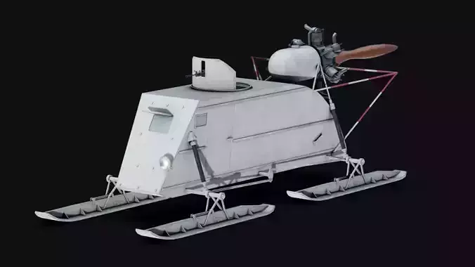 NKL-26 Soviet Aerosan Low-poly 3D model