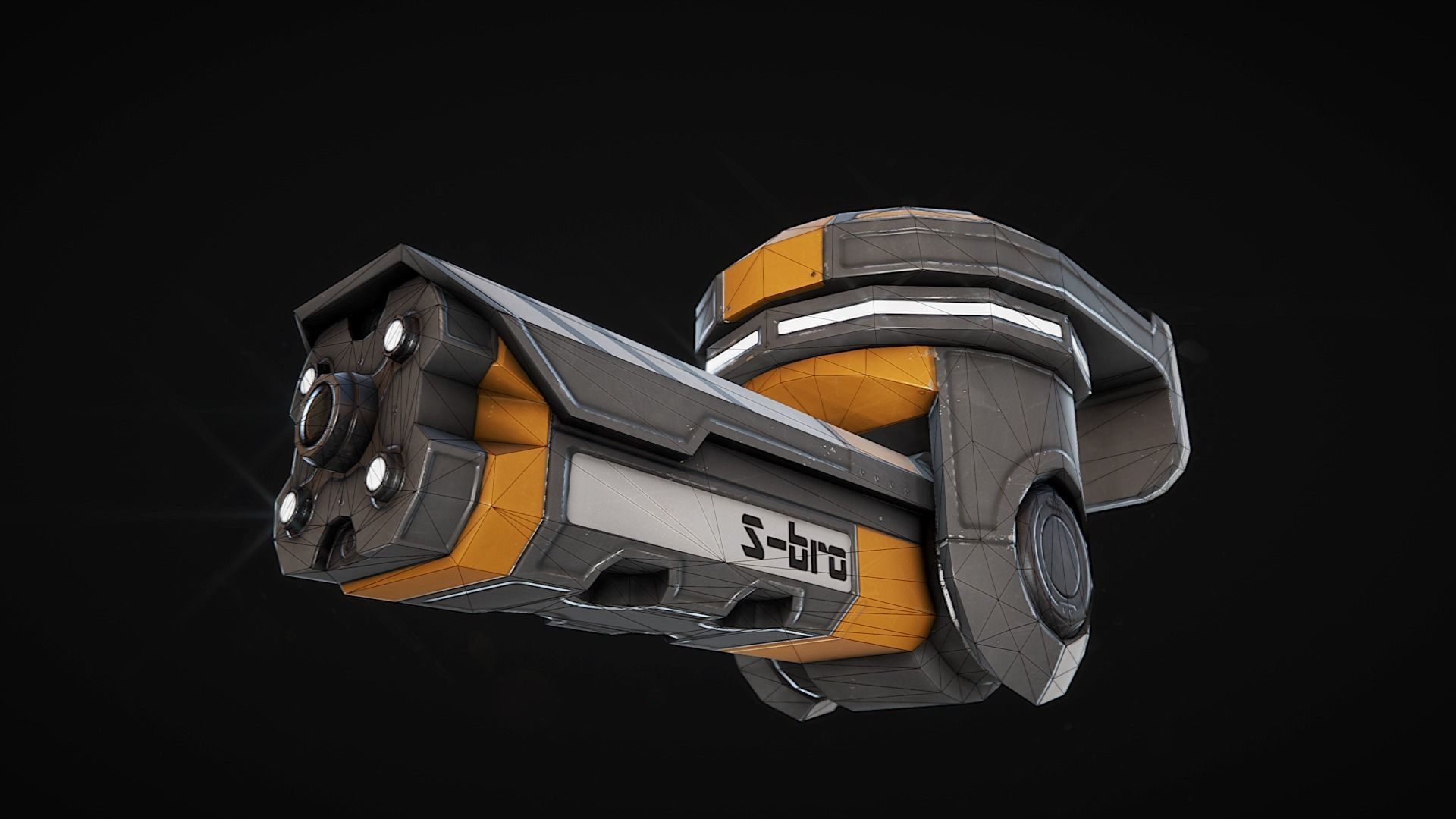 Surveillance camera S-bro Low-poly 3D model_4