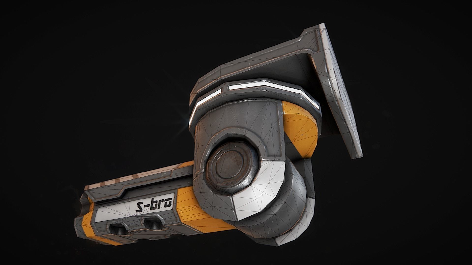 Surveillance camera S-bro Low-poly 3D model_3