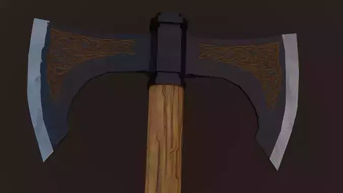 medieval fantasy Axe Game Ready PBR 