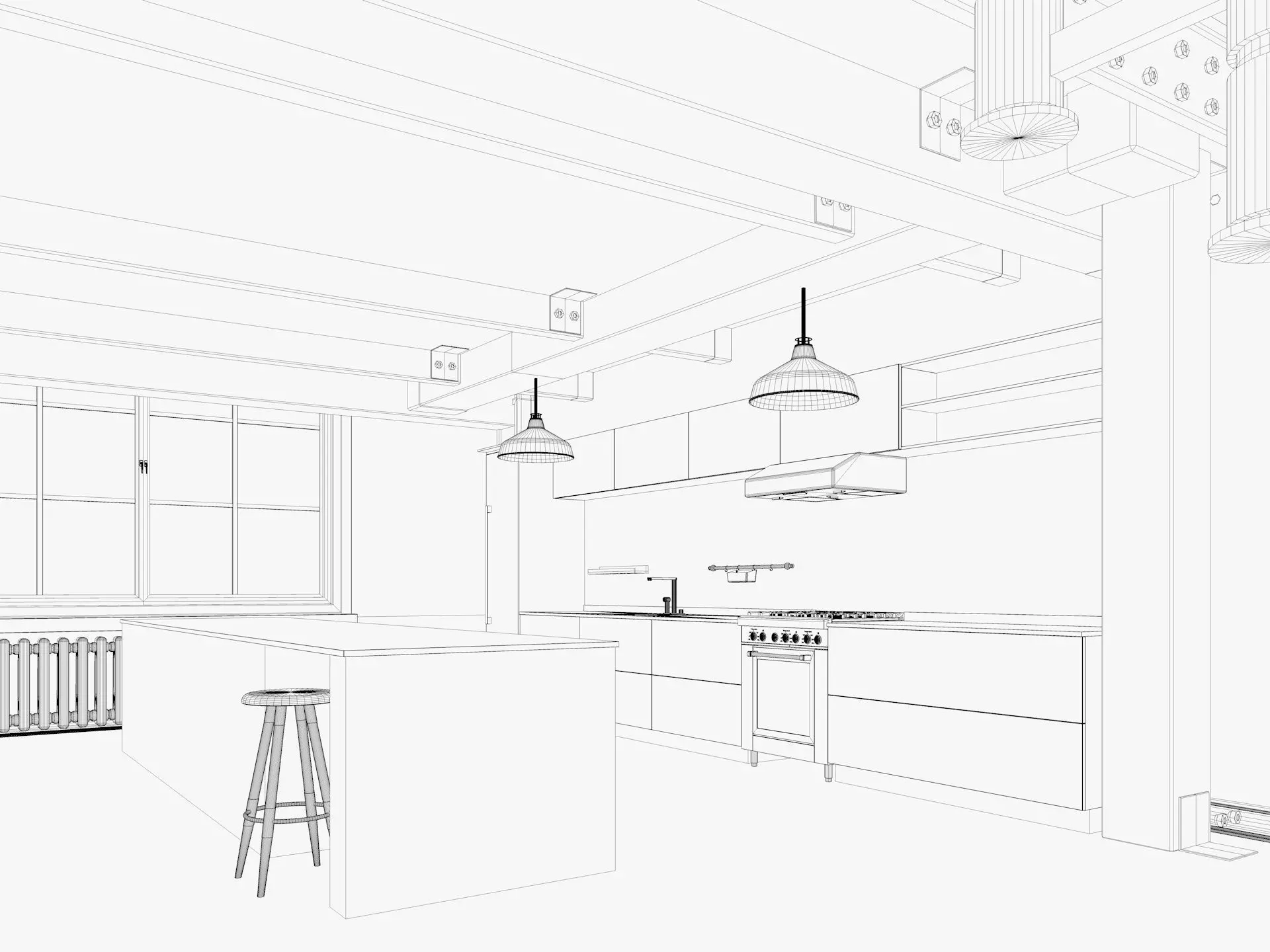 Loft interior 10 3D model_14