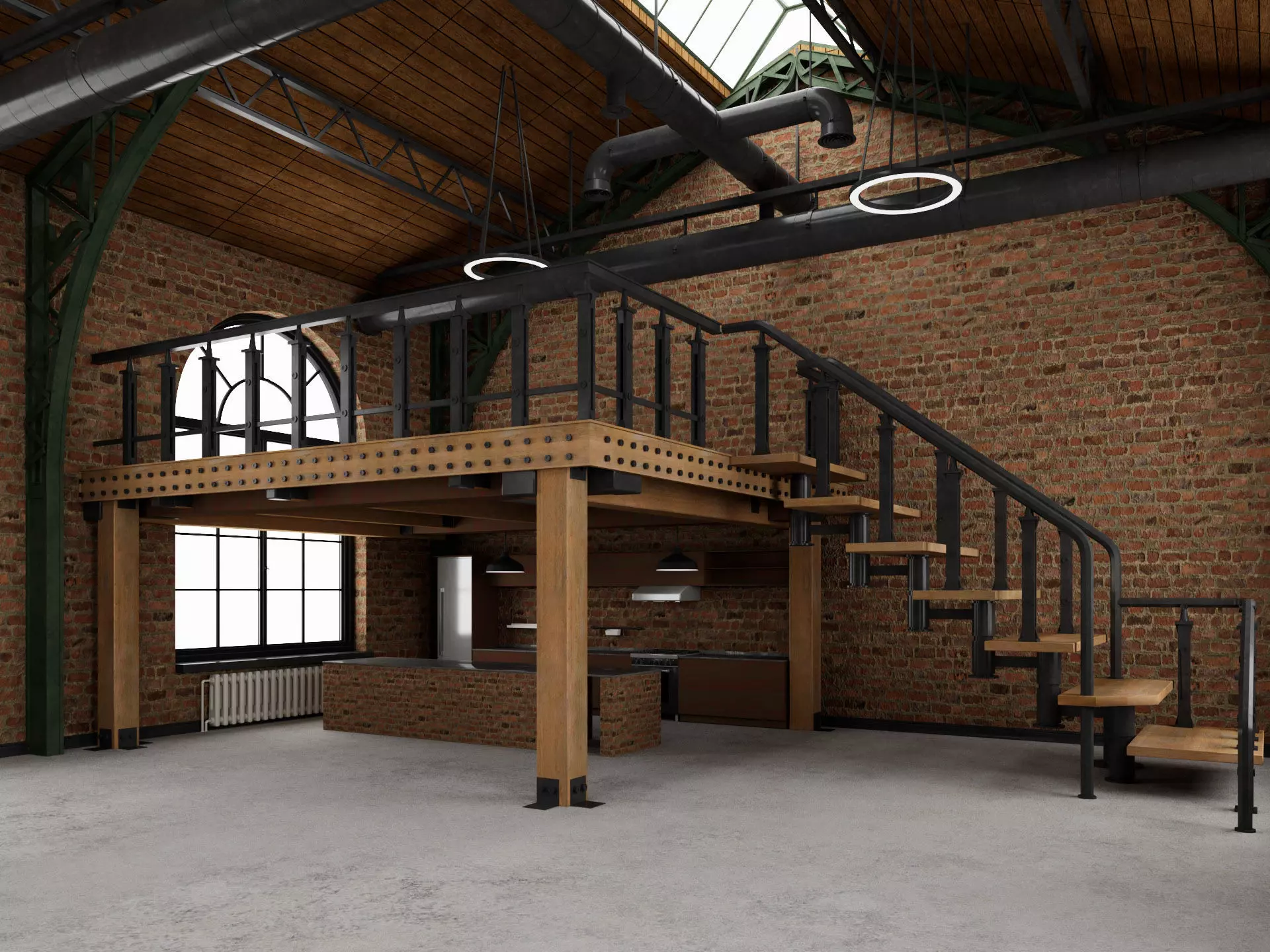 Loft interior 10 3D model_3