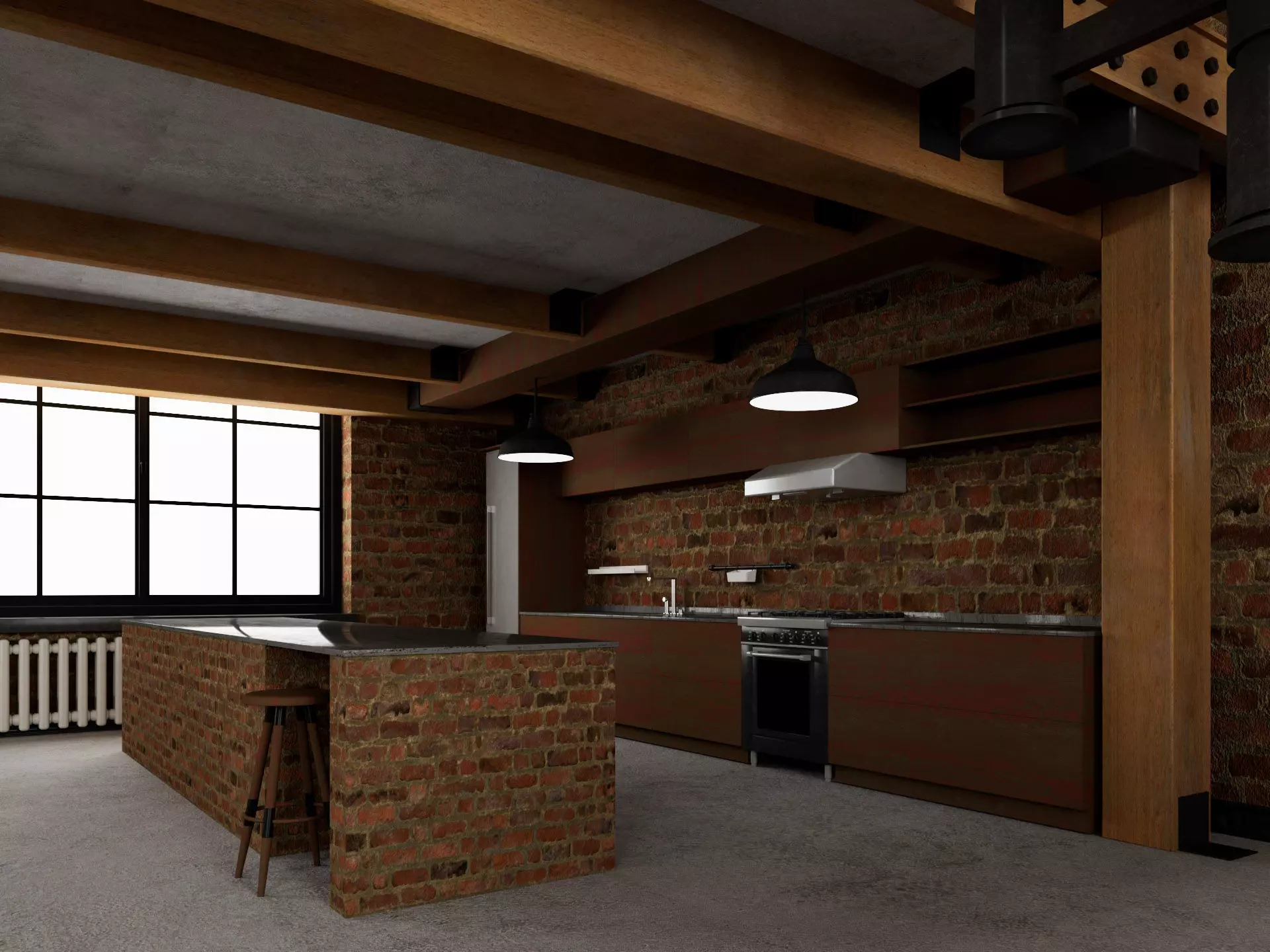 Loft interior 10 3D model_7