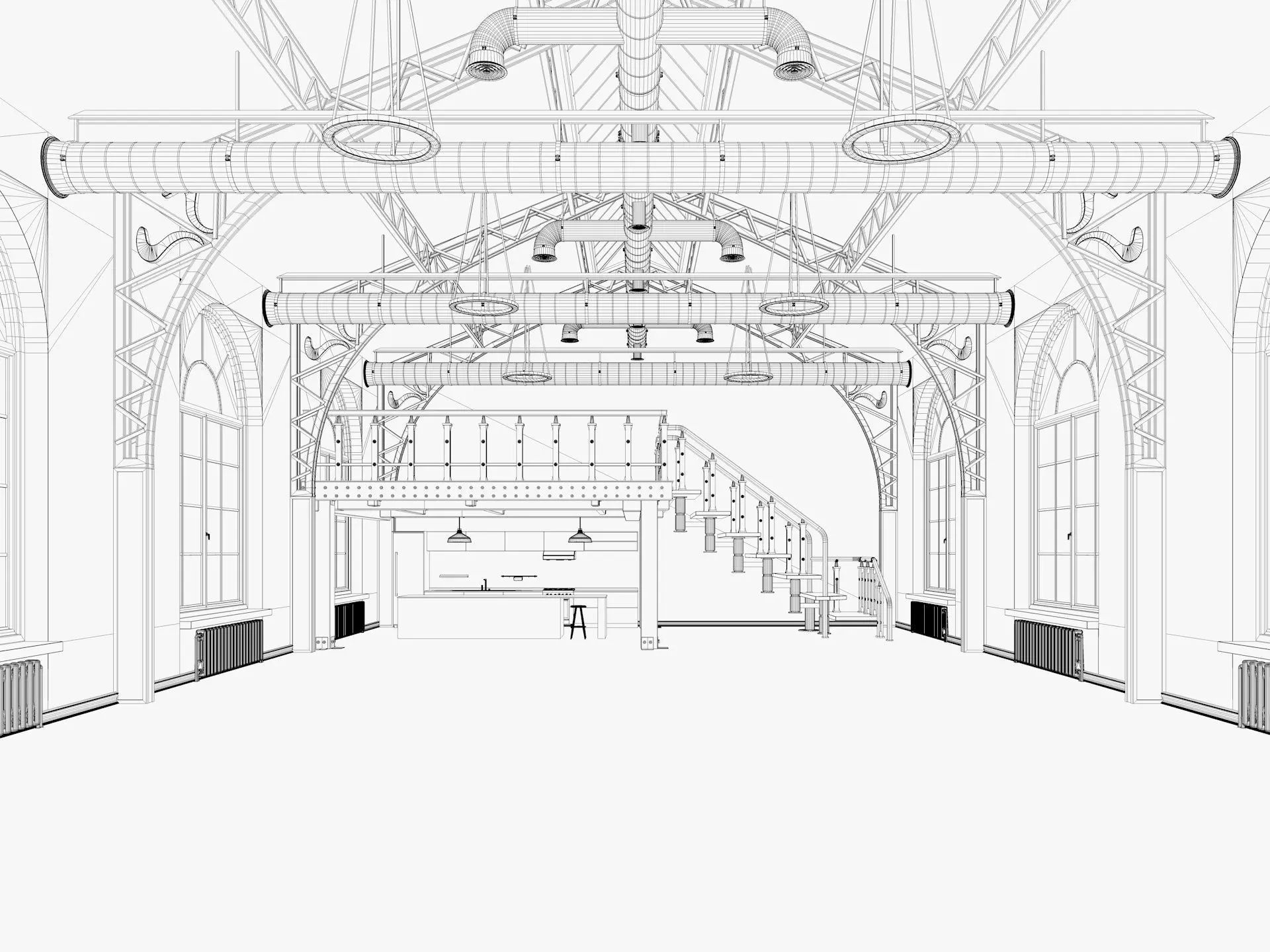 Loft interior 10 3D model_12