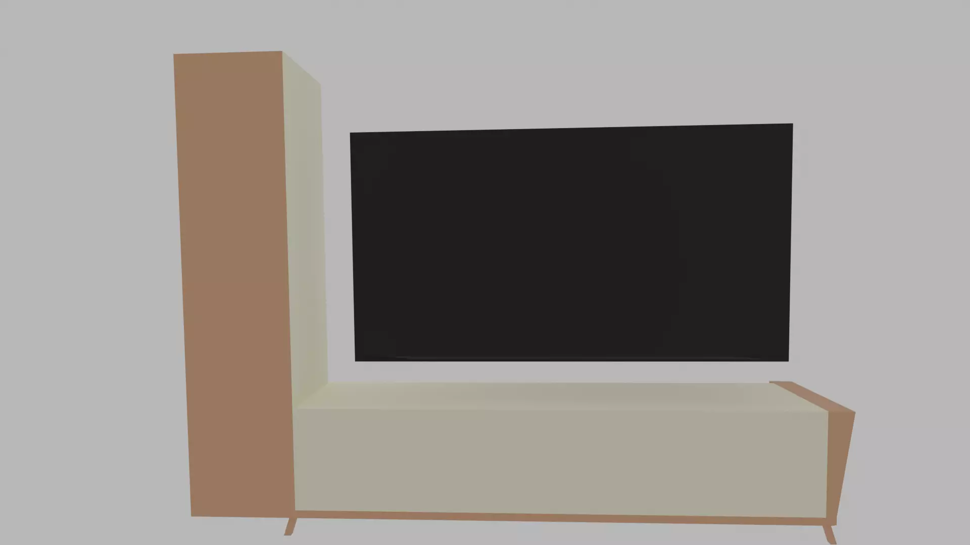 Modern TV cabinet with Decorative Vases and Books 3D Model Low-poly 3D model_7