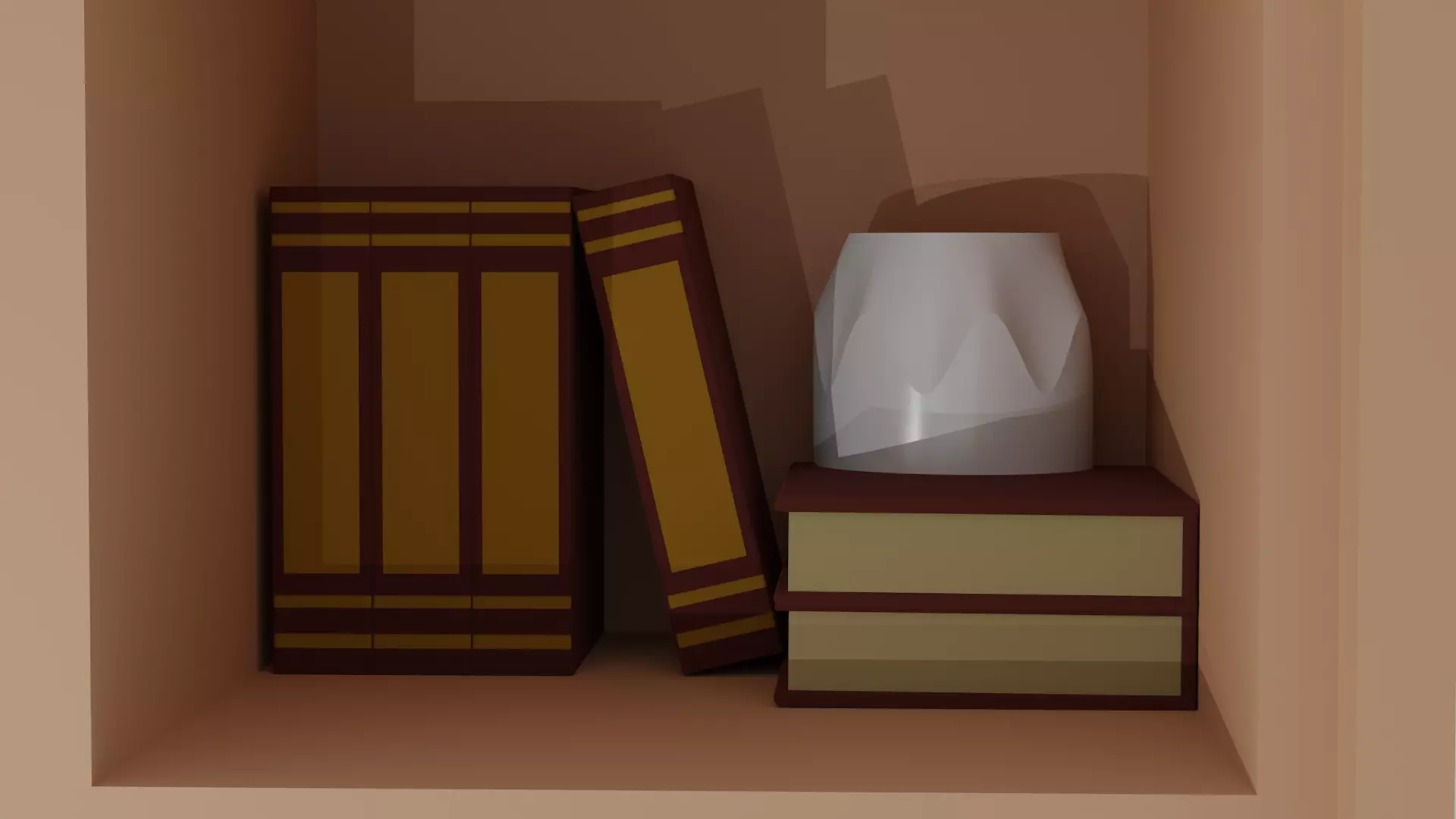 Modern TV cabinet with Decorative Vases and Books 3D Model Low-poly 3D model_4