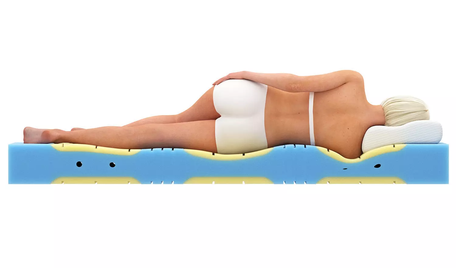 Character lying on the mattress 3D model_0