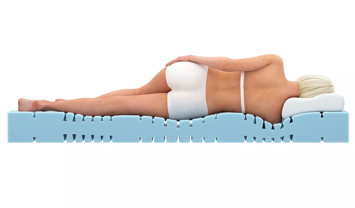 Character lying on the mattress 3D model_2