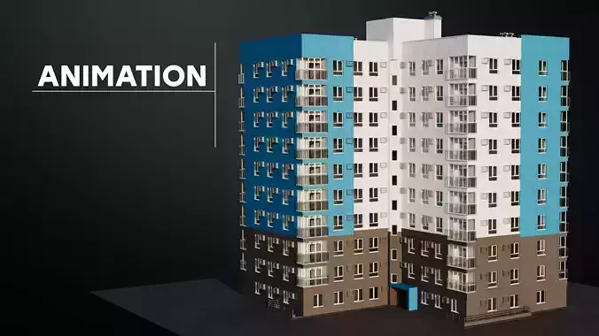 Building animation 3D model
