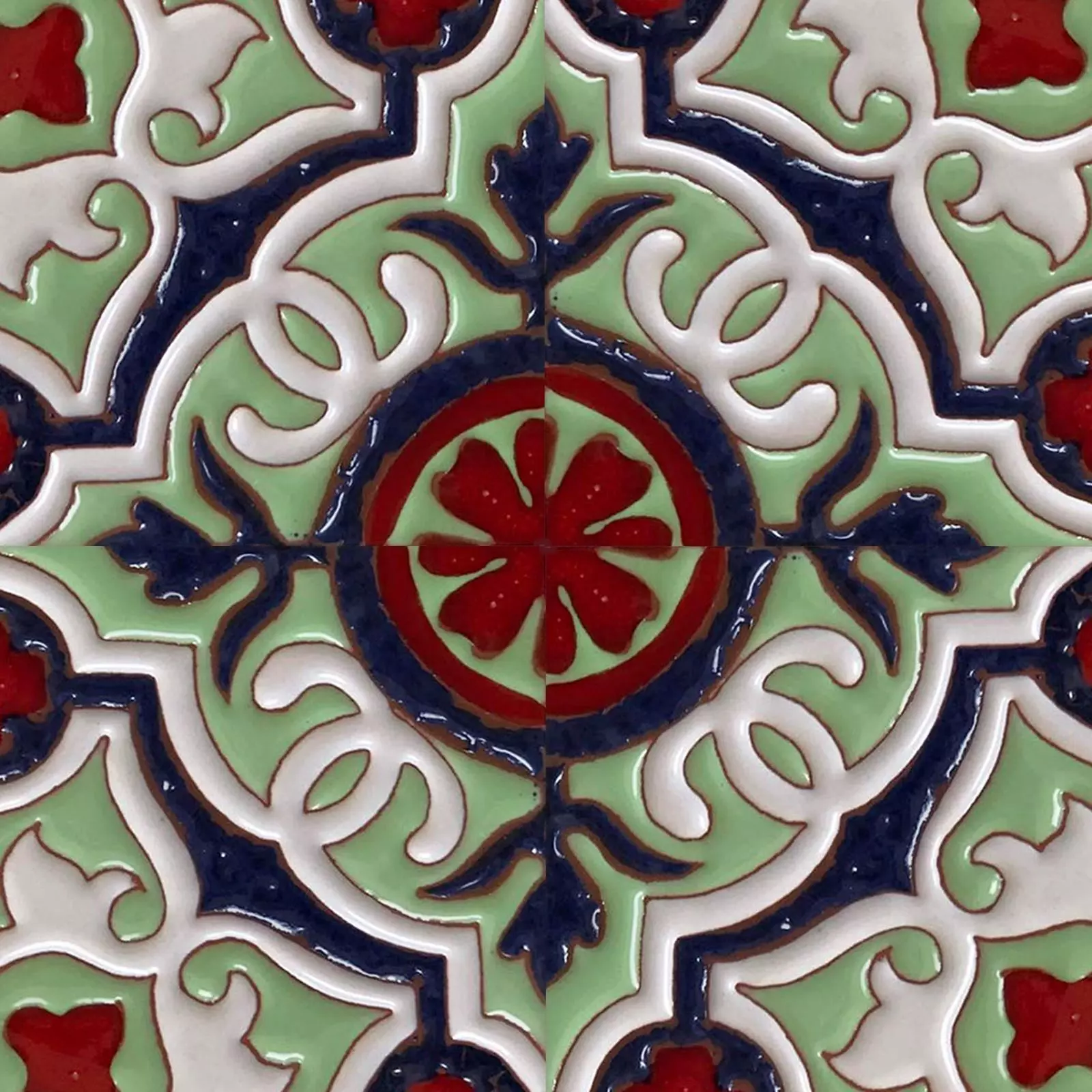 Talavera Medallion Ceramic Tiles Texture_0
