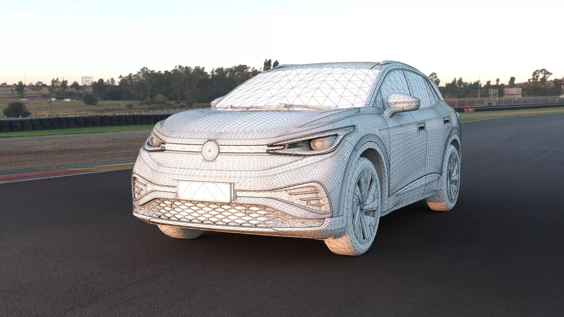 2025 Volkswagen ID4 X with lowpoly interior Low-poly 3D model_7