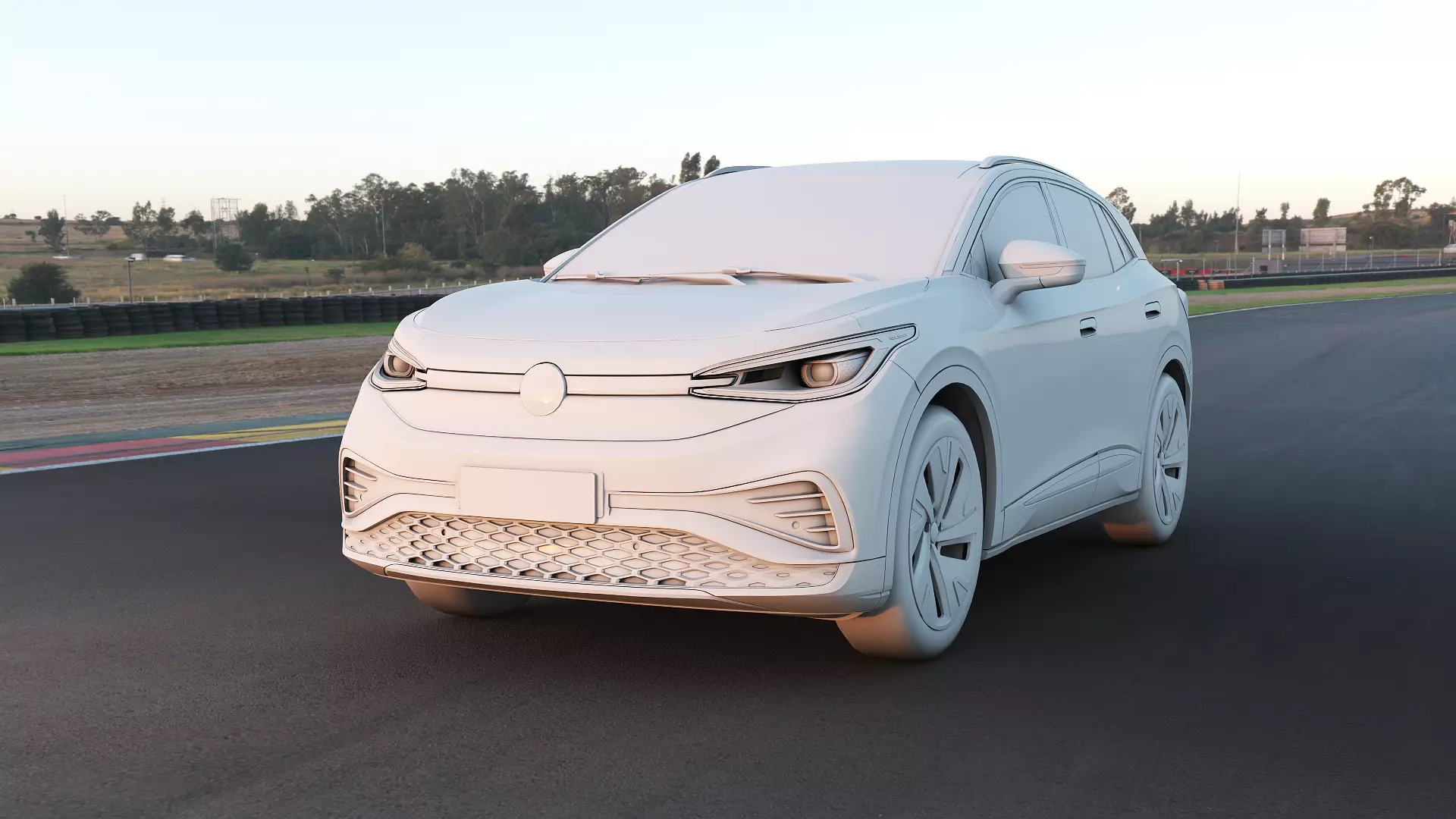 2025 Volkswagen ID4 X with lowpoly interior Low-poly 3D model_6