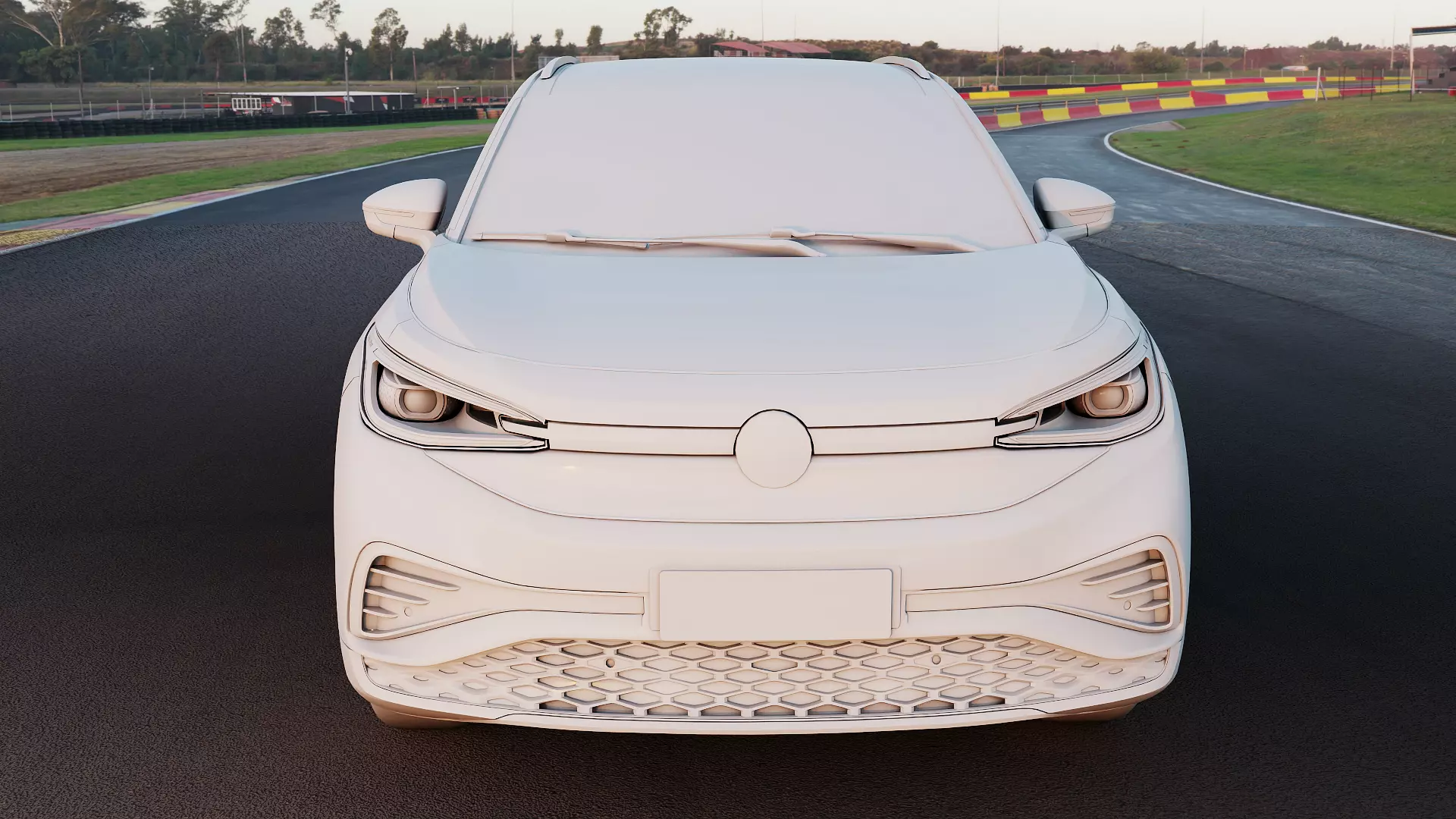 2025 Volkswagen ID4 X with lowpoly interior Low-poly 3D model_8