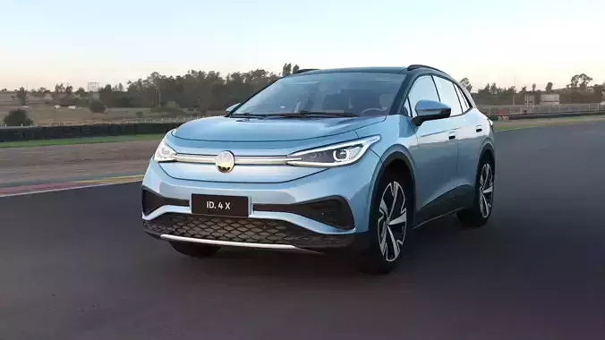 2025 Volkswagen ID4 X with lowpoly interior Low-poly 3D model 2025 Volkswagen ID4 X with lowpoly interior Low-poly 3D model